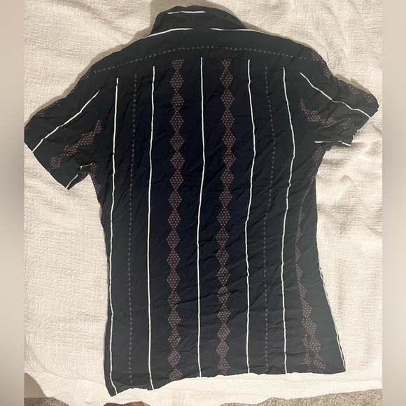 Reiss “Stevie” Diamond Printed Cuban Collar Viscose Shirt, Tom Holland style - Picture 8 of 9